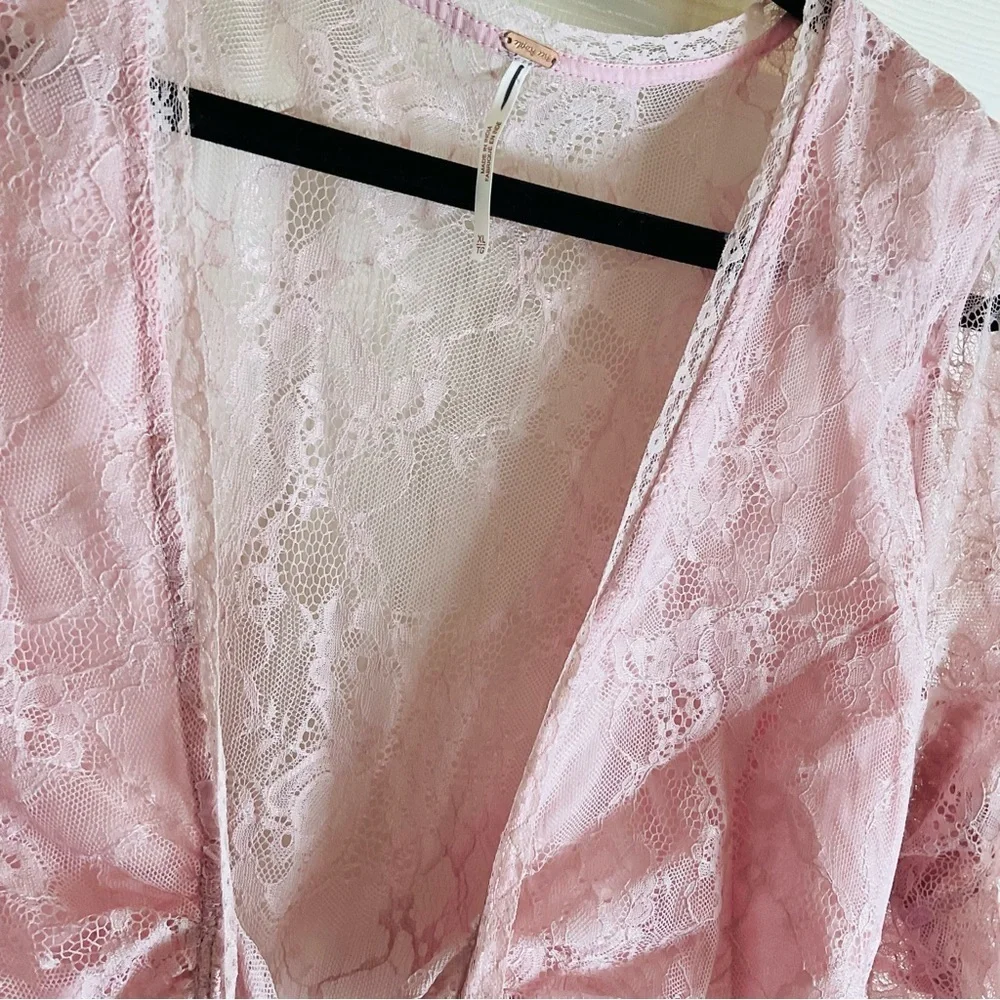 NWOT Free People LaLa Lace Cutout Dress Pink XL Boho Fairy - Picture 4 of 12